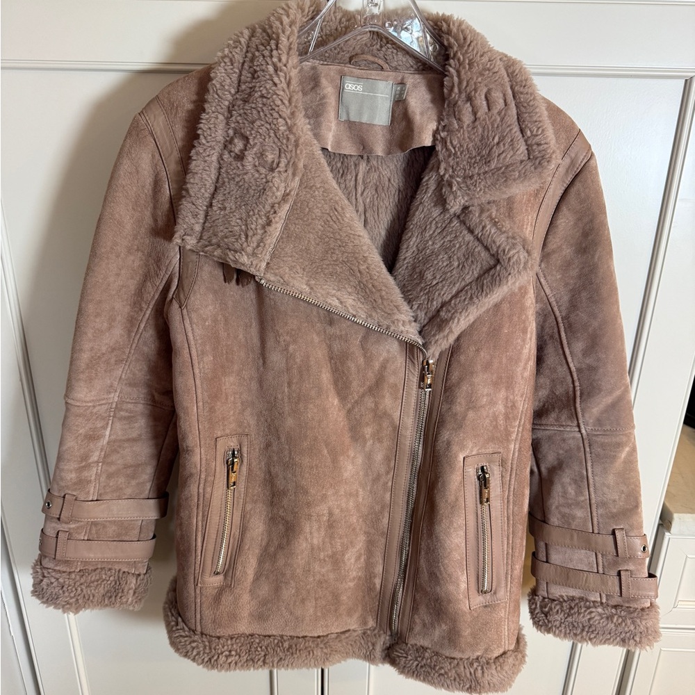 Genuine suede Penny Lane 70’s inspired jacket. Faux shearling. Size 8 - Picture 2 of 9